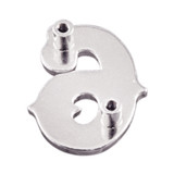 SC47729-6 SP 5/8"x7/8" Bright Silver Number "6" Screw Back Concho