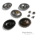 FA5074 SVCRB Copper Engraved Longhorn Steer Concho Screw Back