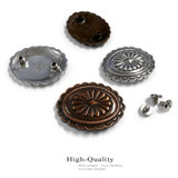 F9683 SVCRB 2" X 1-1/2" Copper Engraved Southwestern Oval Conchos Screwback