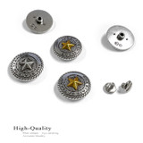 FA5320 LASRP 1" Antique Silver Western State of Texas Star Concho Screwback