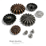 LL2255 SP 1-1/2" Bright Silver Engraved Parachute Concho Screwback