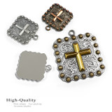 BS9313-2 SP 1 3/8" Cross Square Berry Pendant