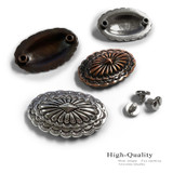 F9538 SVCRB 1-7/8" X 1-1/8" Copper Engraved Southwestern Oval Conchos Screwback