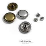 FA0077-1 OEB 1" Antique Gold Engraved Rope Edge Conchos Screwback