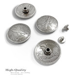 F9547-B SRTP 1-1/4'' Antique Silver American Eagle Half Dollar Reproduction Coin Concho