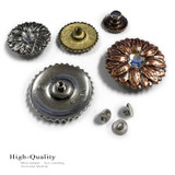 LL-2907 Golden Yellow Sand Sunflower Crystal 1" Concho