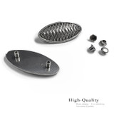 BS8155C SRTP Antique Engraved Diamond Basket Weave Oval Concho Rivet Back (DR)