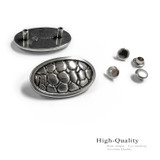 BS8631C SRTP Antique Engraved Alligator Grain Oval Concho Rivet Back (DR)