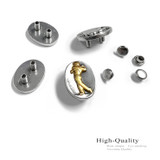 FA0053 ASAG Antique Gold Engraved Golfer Oval Concho Rivet Back (DR)