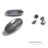 S5825C-A ASAG Antique Gold Engraved Oval Concho Rivet Back (DR)