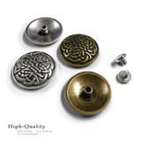 BS9164 SRTP 1-1/8" Antique Silver Leather Craft Conchos Engraved Celtic Concho Screwback