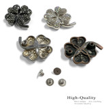 6022 Brown Clover shaped 1-3/8" rhinestone concho