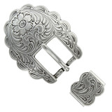S5400 LASRP 3/4" 19MM Western Engraved Belt Buckle ,Loop Set