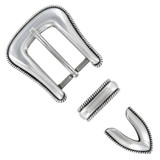 S5515 LASRP Hand Polished Rope Edge Engraved Belt Buckle Set Fits 1"(25mm) Belt (Antique Silver)