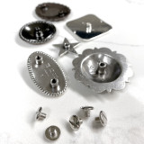 BS9276 SRTP 2-3/8" Antique Western Bucking Bronco Rider Engraved Berry Concho Screwback