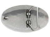 100206 Unique Oval Buckle Antique Silver Engraved Basket Weave Belt Buckle