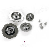 Jet-Black Diamond Coloma Antique Silver Rhinestone Crystal Concho