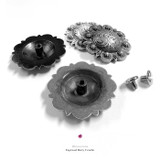 Vitrail mediam Clear Antique Silver Berry Rhinestone Crystal Concho Designed and assembled in the U.S