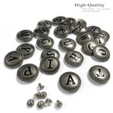 TR2575 ANR 1-1/8" Antique Silver Letter Initial Alphabet Conchos Screw Back Concho
