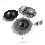 Ribbon-Amethyst-Lt Amethyst Antique Silver Berry Rhinestone Crystal Concho Designed and assembled in the U.S