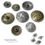 BS9181-B-1 SRTP 1-1/8" Antique Silver Buffalo Nickel Reproduction Coin Concho