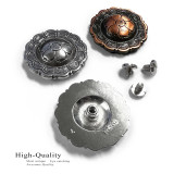 BS9305 SVCRB Copper Flower Scalloped Edge Engraved Concho Screw back