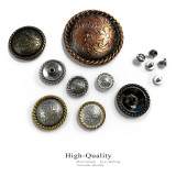 F9819 SRTPGP Antique Gold Western Floral Rope Edge Engraved Concho Screwback