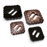 BS9154-1 COPPER 1" Copper Western Floral Engraved Berry Swirl Slotted Concho