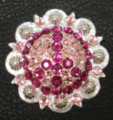 FUCHSIA-LT-ROSE Peace Sign Rhinestone Concho