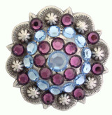 Aquarmarine-AMETHYST Rhinestone Concho