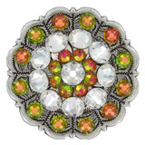 Crystal Vitrail Medium Rhinestone Crystal Floral Scalloped Edge Concho