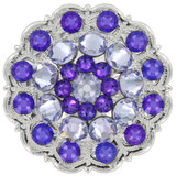 Rhinestone Crystal Floral Scalloped Edge Concho - Heliotrope / Provence Lavender
