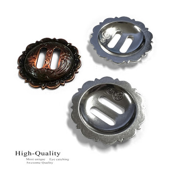 4 Pack 1 Western Saddle Bright Silver Conchos With 1-1/4″ Screw Back