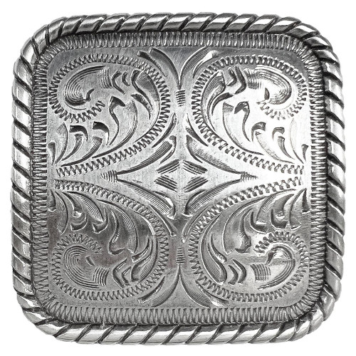 Native Round Rope Edge Feather Concho Antique Silver 1 1/2 C185