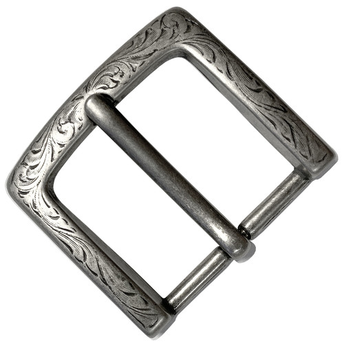 P3984 LANR Western Floral Engraved Belt Buckle Fits 1-1/2