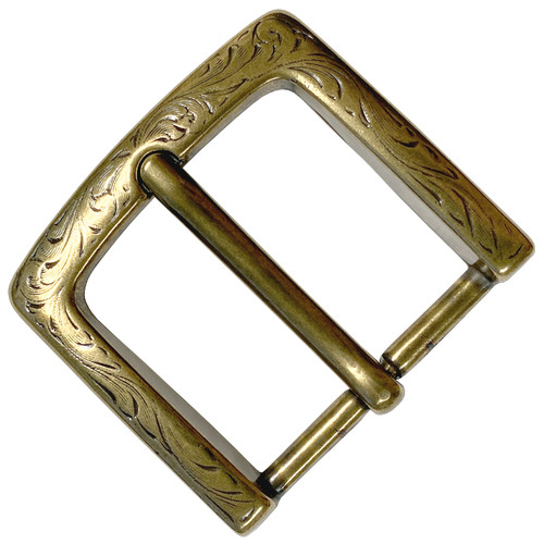 BS3302 Solid Brass Buckle Antique Brass Roller Buckle fits 1-1/8 (30mm)  Wide Belt 