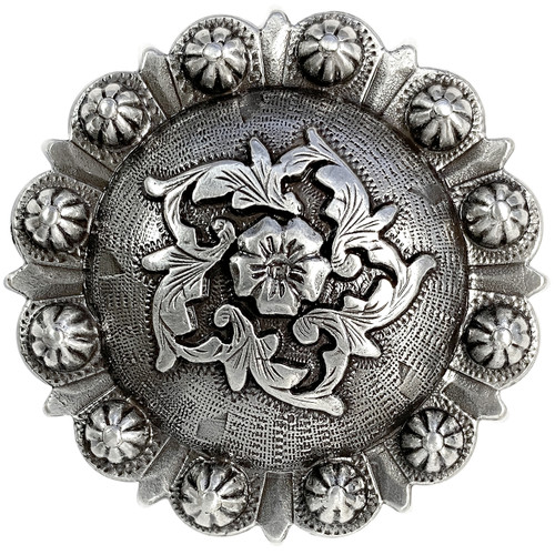 BS9264-5 SRTP 3 Antique Silver Western Engraved Star Berry Concho Screwback