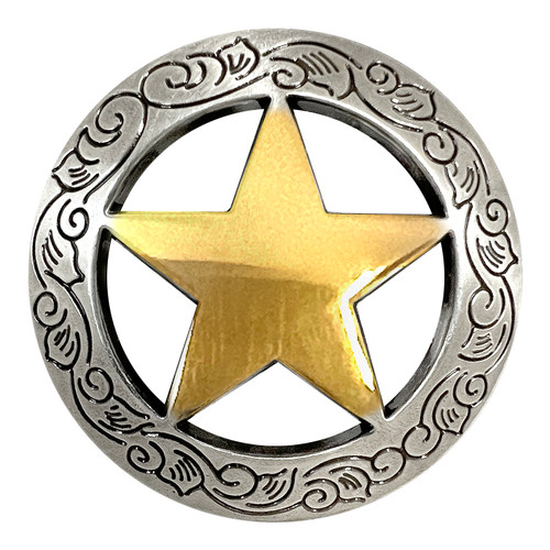 Concho 1 Silver/Gold - Engraved Star