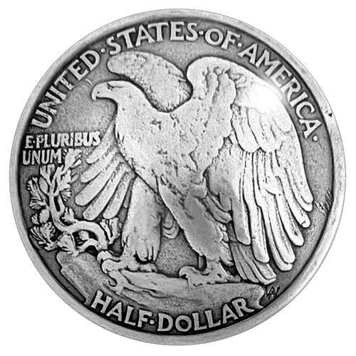 F9547-A SRTP 1-1/4'' Antique Silver Walking Liberty Half Dollar