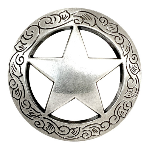 032062● CALEE SILVER STAR CONCHO LEATHER