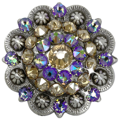 Saddle Leather Tack Bling Rhinestone Crystal Conchos Designed and assembled  in the U.S - Conchos