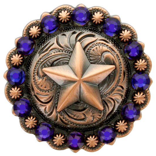 Volcano - Rhinestone Crystal Star Berry Concho
