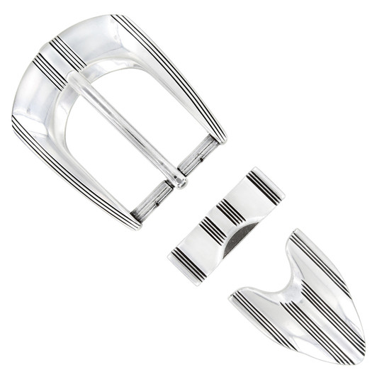 BS8120 SRTP Hand Polished Engraved Belt Buckle Set Fits 1-1/8"(30mm) Wide Belt (Antique Silver)