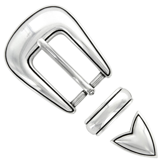 S8622 LASRP Hand Polished Engraved Belt Buckle Set Fits 3/4"(19mm) Belt (Antique Silver)