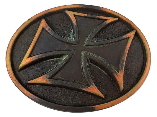 Western Vintage Patina Copper Cross Belt Buckle