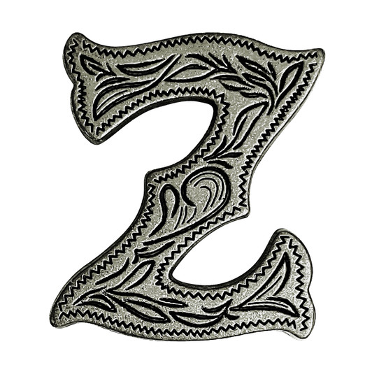 LL3297 OS 3/4" Antique Silver Letter "Z" Shaped Concho
