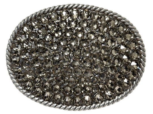 2175832742 Western Antique Silver Engraved Swarovski Rhinestone Crystal Belt Buckle Fits 1-1/2"(38mm) Wide Belt (Black Diamond)