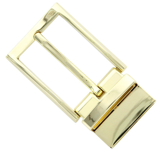 Z32292R-Screw GP Hand Polished Reversible Belt Buckle Fits 1-1/4"(32MM) Wide Belt Strap (Gold Plated)