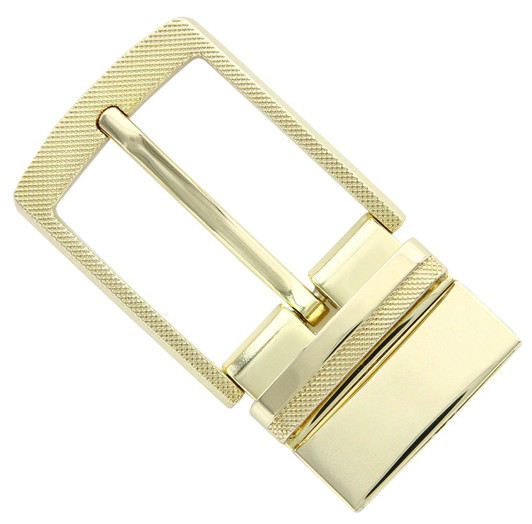 Z35274R GP Hand Polished Reversible Belt Buckle Fits 1-3/8"(35MM) Wide Belt Strap (Gold Plated)
