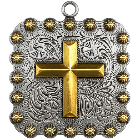 BS9313-2 SRTPGP 1 3/8" Cross Square Berry Pendant